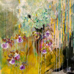 Orchidées – techniques mixtes — 0,60m x 0,60m