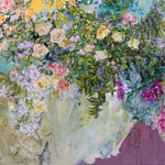 Rosiers en avalanche  – techniques mixtes — 1,10m x 1,10m